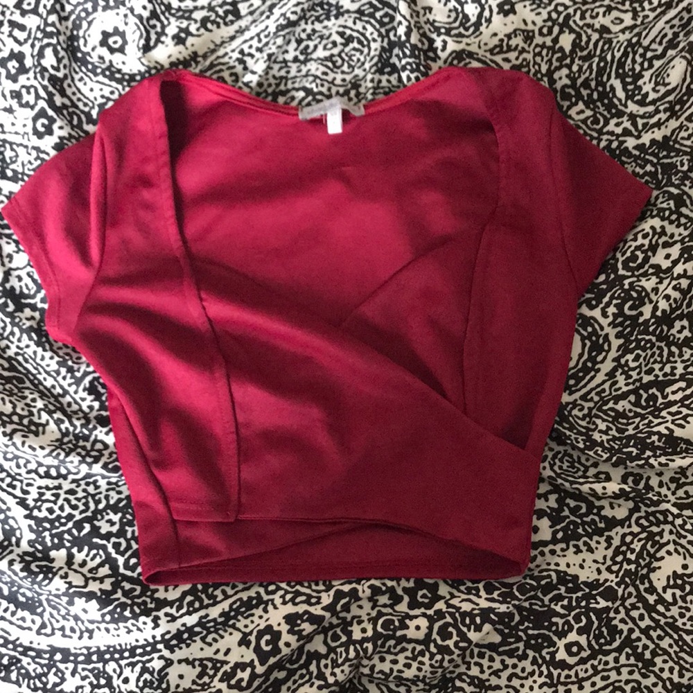 Charlotte Russe burgundy crop top